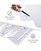 Yescom 48" x 36" Clear Pvc Floor Mat Protector w/ Lip for Hard Wood Floors Home Office Desk Chair