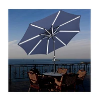 Yescom 9ft Solar Power Led Patio Umbrella Outdoor Yard Parasol Sunshade Tilt with Crank