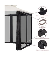 22x7ft Universal Replacement Mosquito Mesh Netting Zip Walls Fits 10x12ft Canopy