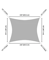 20x16 Ft 97% Uv Block Rectangle Sun Shade Sail Hdpe Cover Net Canopy Poolside