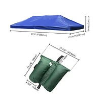 InstaHibit 10x20 Ft Pop up Canopy Top with 4 Sand Weight Bags Beach Camping Yard