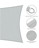 2 Pack 12x8 Ft 97% Uv Block Rectangle Hdpe Sun Shade Sail Heavy Duty Canopy