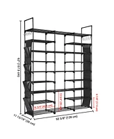 9 Tiers 42 Pairs Shoe Rack Shelf Large Storage Organizer Space Saving Hook Home