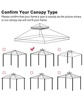 Yescom 10x10 Ft 2-Tier Canopy Top Replacement for Crescent TJSG081 Gazebo Cover Garden