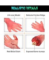 5pcs Severed Hands Feet Prank Props Bloody Broken Body Part Halloween Decoration