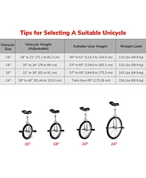 Yescom 20 In Wheel Outdoor Unicycle Leakproof Butyl Tire Circus Bike Balance Training for Adults Teenagers Kids, Silver
