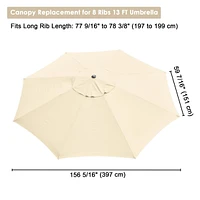 13ft Universal Replacement Umbrella Canopy Top Cover Patio Beach