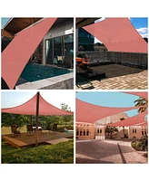 16'x16' Deluxe Square Sun Shade Sail Canopy Uv Blocking Top Cover Outdoor Patio Garden Red