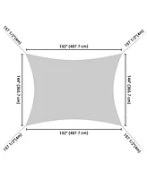 2 Pack 16x12 Ft 97% Uv Block Rectangle Hdpe Sun Shade Sail Canopy Outdoor Pool