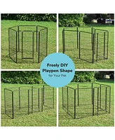 Yescom 8 Pieces 28"x47" Pet Playpen Extra Large Dog Exercise Fence Panel Crate Camping