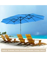14 Ft Double Sided Umbrella Replacement Canopy Market Table Top Outdoor Garden