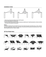2 Pack 19x13 Ft 97% Uv Block Rectangle Hdpe Sun Shade Sail Canopy Cover Net Park