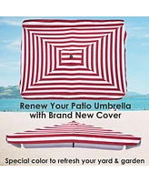 Yescom 10x6.5 Ft Patio Umbrella Replacement Canopy Market Table Top Sunshade Cover