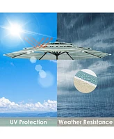 9 Ft 3-Tier Patio Umbrella Replacement Canopy Market Table Top Backyard Deck
