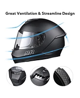 Ahr Run-F3 Full Face Motorcycle Helmet Dot Removable Liner Street Bike Adult Xl