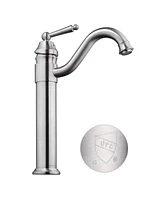 Aquaterior Vessel Sink Faucet Single Handle Brushed Nickel Pop Up Drain Bathroom