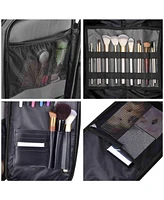 Byootique Rolling Makeup Train Case Side Pockets Cosmetic Pouch Travel