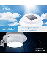 Yescom Led Solar Gutter Light Waterproof Outdoor Garden Fence Wall Lights White 6Pcs