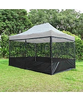 4 Half Mesh Sidewalls for 15x10 Ft Pop Up Canopy Tent w/ Window Food Vendor Fair