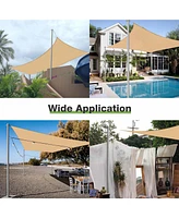 13x10Ft Rectangle Sun Shade Sail Canopy Awning 8Ft Detachable Pole Kit Outdoor