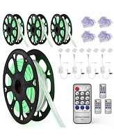 Yescom 4 Pack 50ft Green Led Neon Rope Lights w/ Remote Control for Bar Party St Patrick's Day Decoration