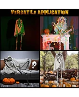 Yescom Life Size Skeleton Poseable Full Size Two Head 5.4Ft Halloween Party Decoration Haunted House 2024