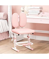Slickblue Ergonomic Height-adjustable Kids Study Chair with Double Back Support