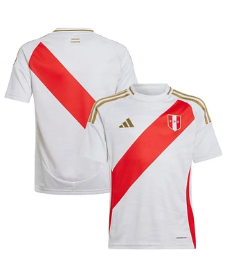 Adidas Big Boys and Girls White Peru National Team 2024 Home Replica Jersey