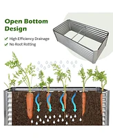 6 x 3 x 2 Feet Rustproof Metal Planter Box with Ground Stakes for Plants