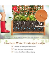 Raised Garden Bed with Trellis and Hanging Roof