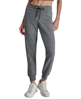 Dkny Women's Embroidered Logo Cuff Fleece Jogger Sweatpants