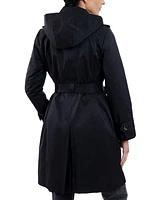 London Fog Women's Double-Breasted Hooded Trench Coat, Created for Macy's