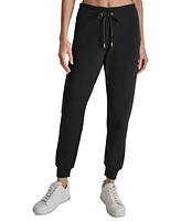 Dkny Women's Embroidered Logo Cuff Fleece Jogger Sweatpants