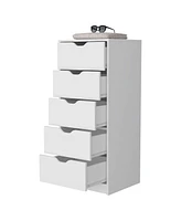 Fm Furniture Dillon 5 Narrow Drawer Dresser