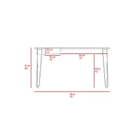 Fm Furniture Kyoto 140 Writing Desk, Haipin Legs, Open Shelf