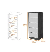 Fm Furniture Washington White 5 Drawer Dresser