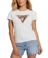 Guess Women's Leo Animal-Print Logo T-Shirt