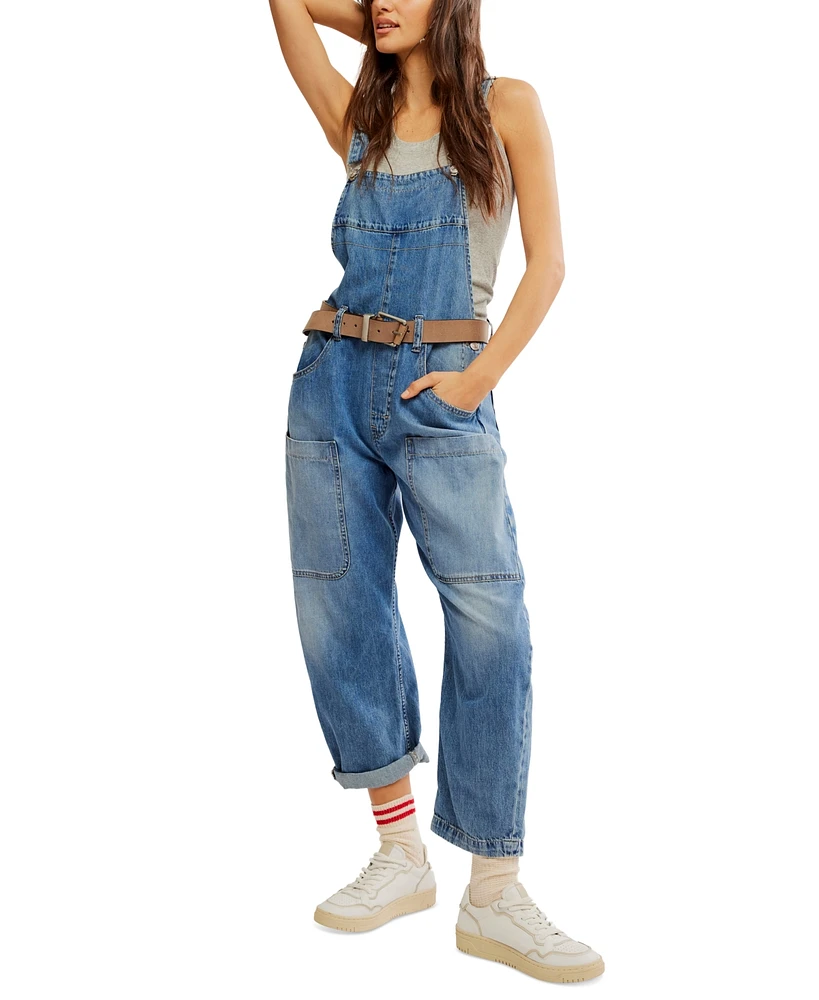 Free People Women's Way Back Cotton Denim Utility Overalls