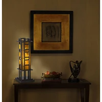 Prairie Style Mission Rustic Pillar Accent Table Lamp Bronze Iron Column Hand