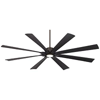 80" Defender Rustic Farmhouse Indoor Outdoor Ceiling Fan with Dimmable Led Light Remote Control Oil Rubbed Bronze Black Damp Rated for Patio Exterior