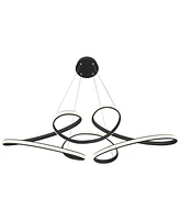 Helix Sand Black Multi-Ring Ceiling Pendant Light 39 1/2" Wide Ultra Modern Minimalist Spiral Dimmable Led Strip Steel Metal Dining Room House Foyer K