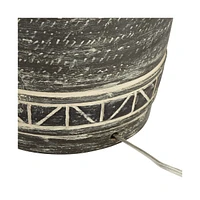 Miguel Rustic Southwestern Style Table Lamp 32" Tall Earth Tone Jar Linen Fabric Drum Shade Decor for Living Room Bedroom House Bedside Nightstand Hom