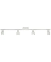Pro Track Melson 4-Head 6.5W Led Ceiling Track Light Fixture Kit Spot-Light GU10 Dimmable Adjustable White Modern Transitional Kitchen Bathroom Living