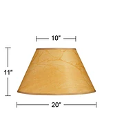 Crinkle Paper Large Empire Lamp Shade 10" Top x 20" Bottom x 12" Slant x 11" High (Spider) Replacement with Harp and Finial - Springcrest