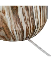 Carlton Modern Rustic Southwestern Table Lamps 28" Tall Set of 2 Swirling Brown Faux Marble White Tapered Drum Shades for Living Room Bedroom House Be