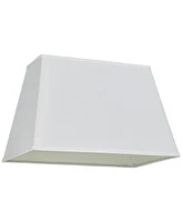 White Large Rectangular Lamp Shade 14" Wide x 6" Deep at Top and 18" Wide x 12" Deep at Bottom and 12" Height (Spider) Replacement with Harp and Finia