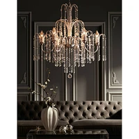 Vienna Full Spectrum Crystal Rain Chrome Silver Chandelier Lighting 29" Wide Country Clear Crystal Curved Arm 6-Light Fixture Dining Room House Foyer