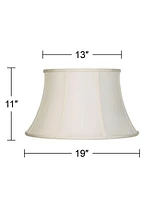 Creme Large Lamp Shade 13" Top x 19" Bottom x 11" Slant x 11" High (Spider) Replacement with Harp and Finial - Imperial Shade