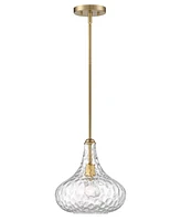 Cora Plated Gold Mini Pendant Lighting 11 1/2" Wide Modern Clear Glass Shade Fixture for Dining Room House Entryway Bedroom Kitchen Island Hallway Hig