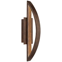 Modern Outdoor Wall Light Fixture Led Mottled Coppered Bronze Brown 20 1/2" Arching Steel Frame for Exterior House Porch Patio Outside Deck Garage Yar